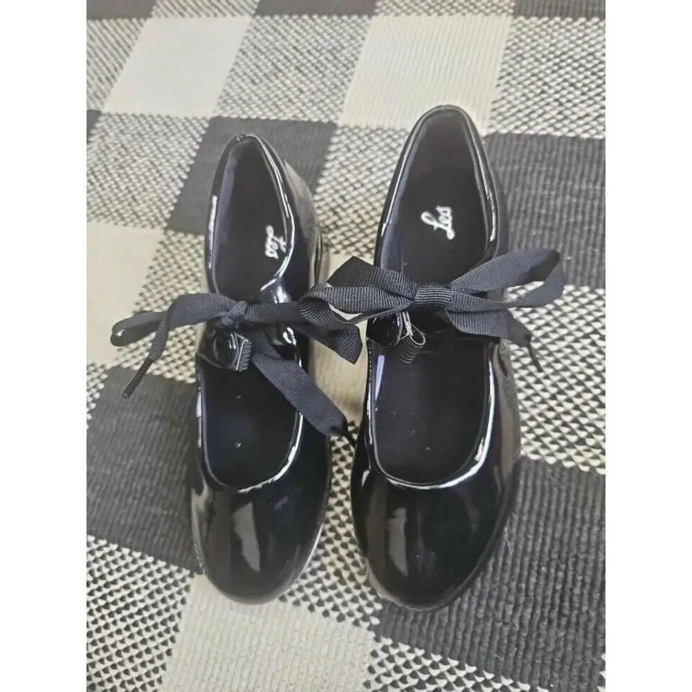 Leo‎ Child's Dance Tap Shoe Jr. Beats Black Dance Recital Girls Size 6
